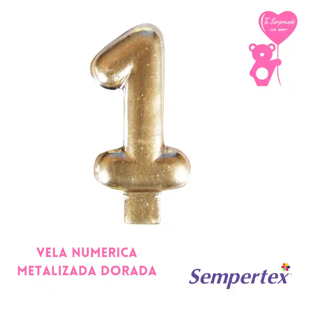 Vela Numero Dorada #1 Sempertex