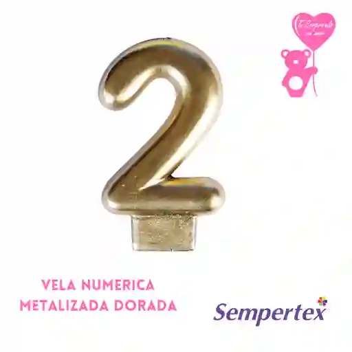Vela Numero Dorada #2 Sempertex