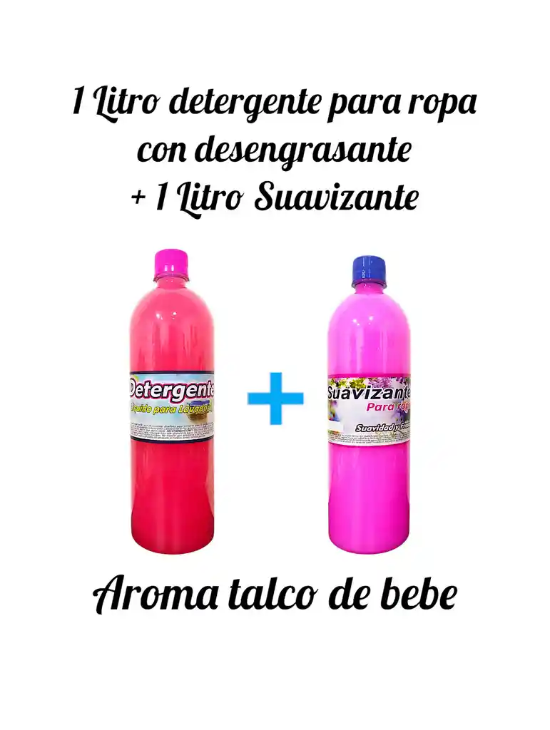 Combo Detergente Ropa Con Desengrasante X 1l + Suavizante X 1l Aroma Bebé
