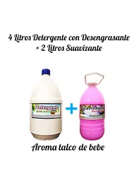 Combo Detergente Ropa Con Desengrasante X 4l + Suavizante X 2l Aroma Bebé