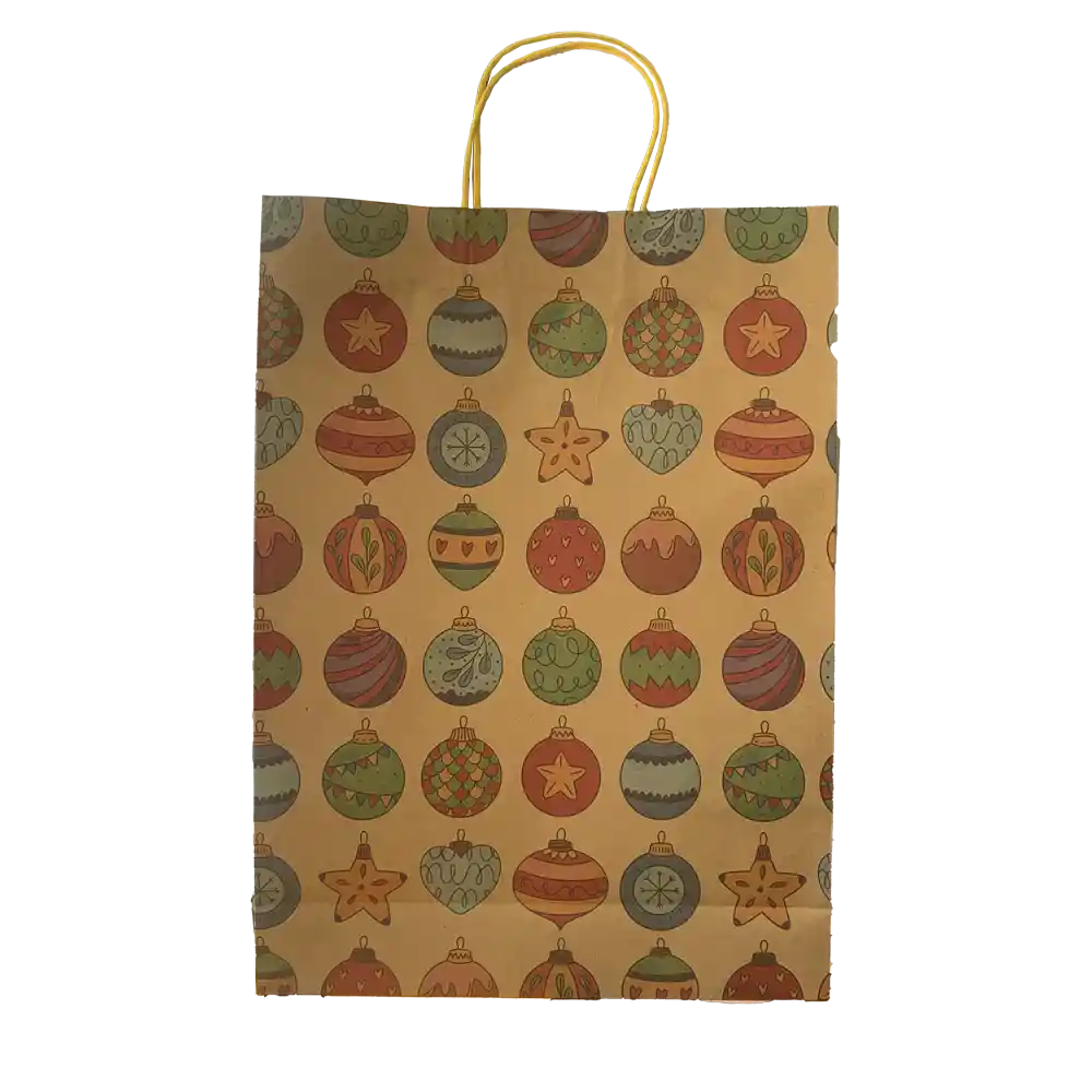 Bolsa De Regalo En Papel Kraft Grande Optima Od Navidad