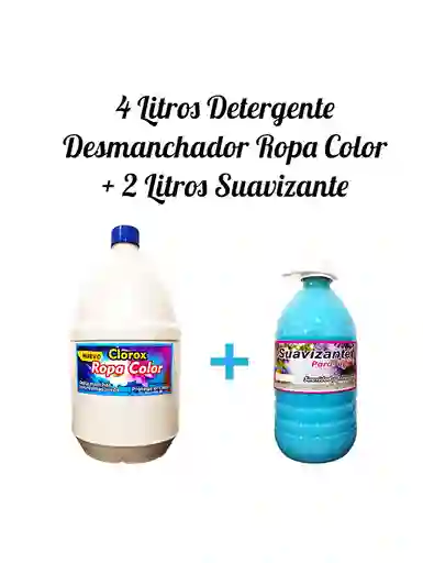 Combo Detergente Desmanchador Ropacolor X 4l + Suavizante X 2l Aroma Floral