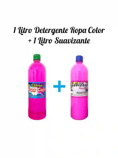 Combo Detergente Desmanchador Ropacolor X 1l + Suavizante X 1l Aroma Floral