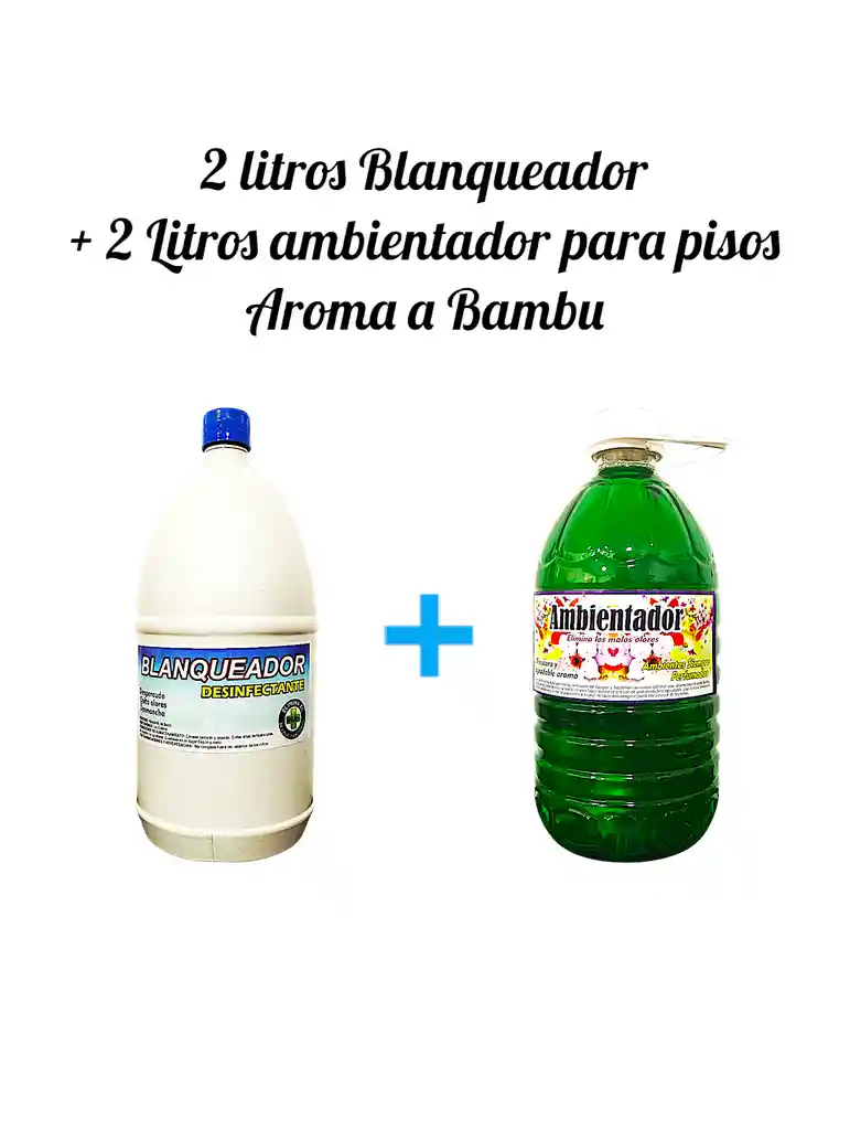 Combo Cloro X 2l + Ambientador Para Pisos X 2l Aroma Bambú