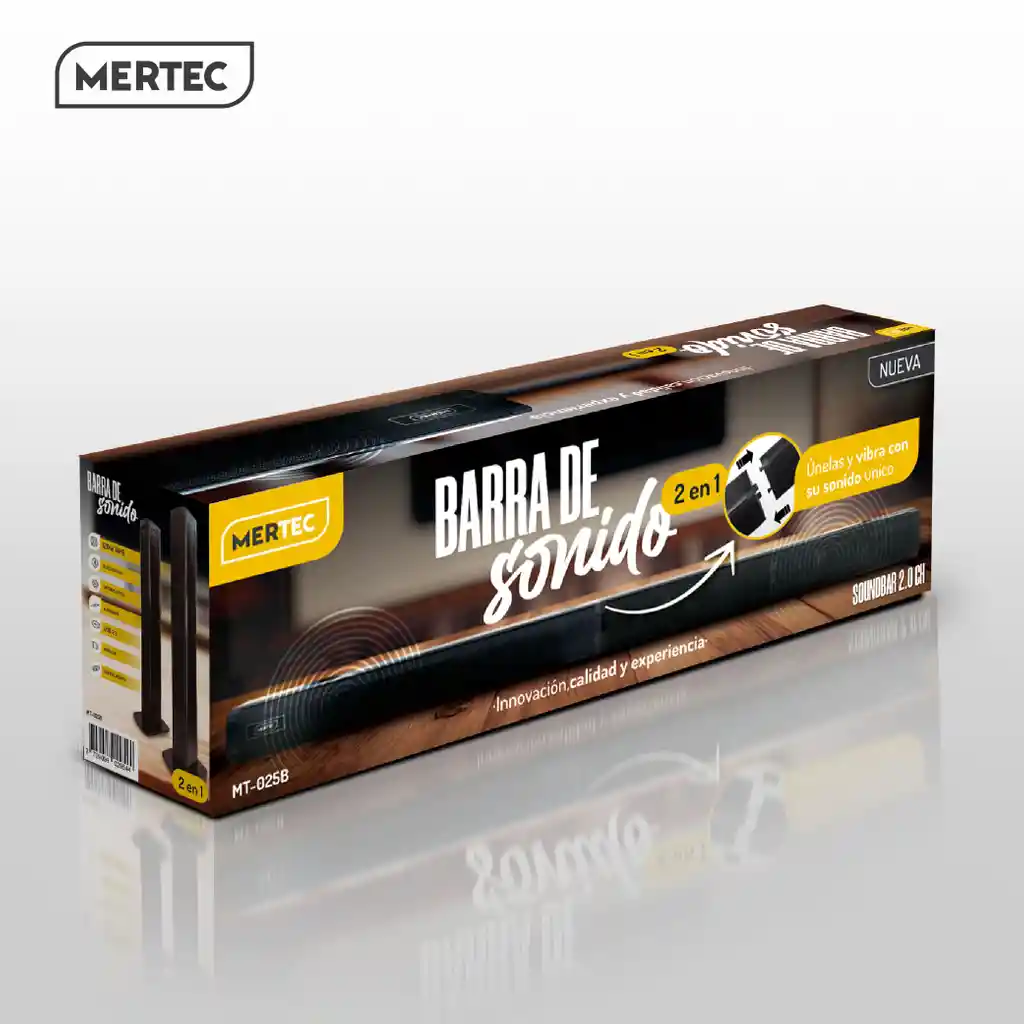 Barra De Sonido Mertec 2 En 1 Bt Mt-025b Negro