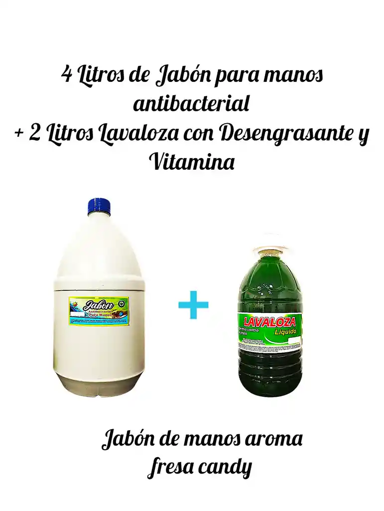Combo Lavaloza-desengrasante X 2l + Jabón De Manos Antibacterial X 4 L Aroma Candy