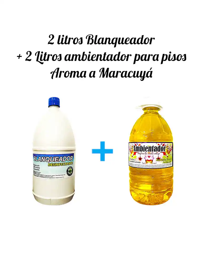 Combo Cloro X 2l + Ambientador Para Pisos X 2l Aroma Maracuyá