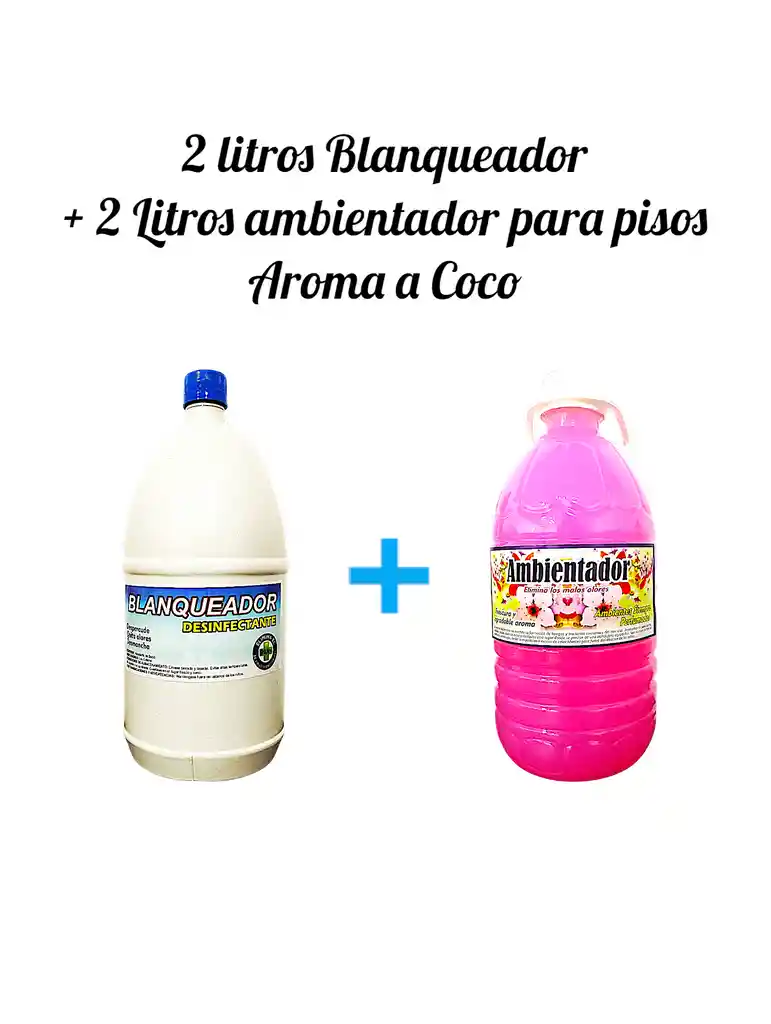 Combo Cloro X 2l + Ambientador Para Pisos X 2l Aroma Coco