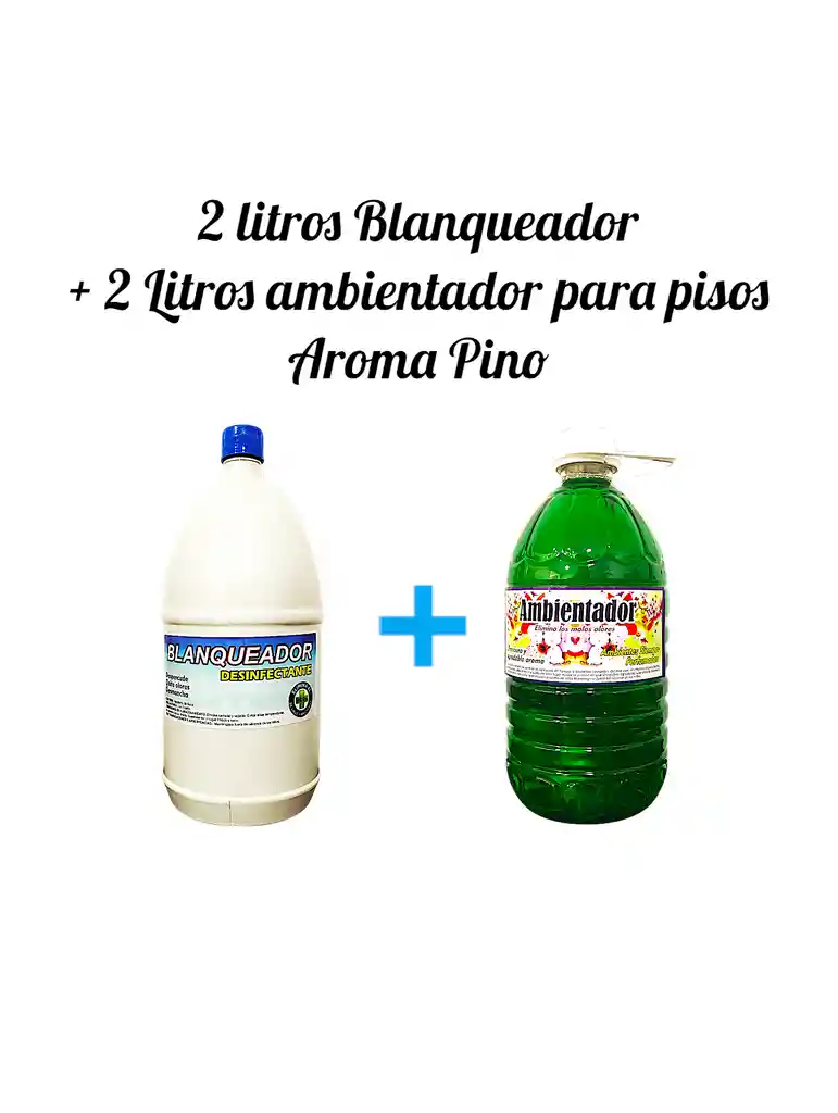 Combo Cloro X 2l + Ambientador Para Pisos X 2l Aroma Pino