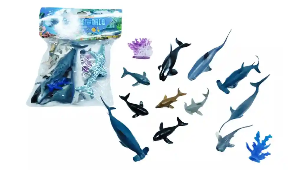 Juguetes Marinos Tiburón Coral Ballena Animales Piscina