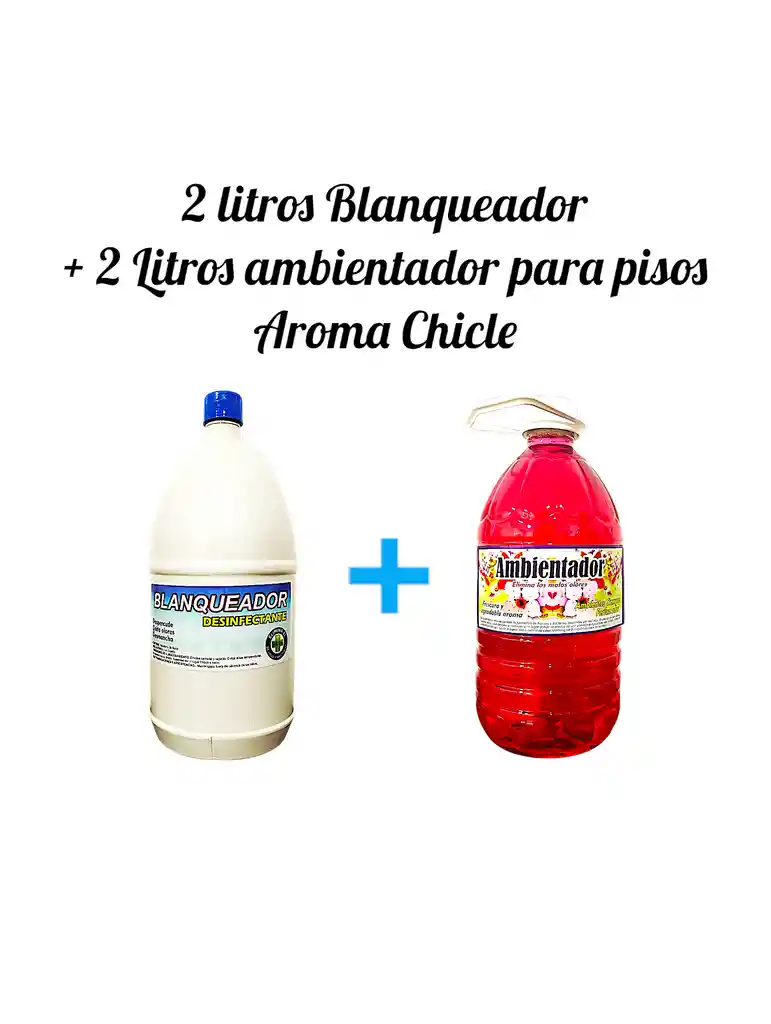 Combo Cloro X 2l + Ambientador Para Pisos X 2l Aroma Chicle