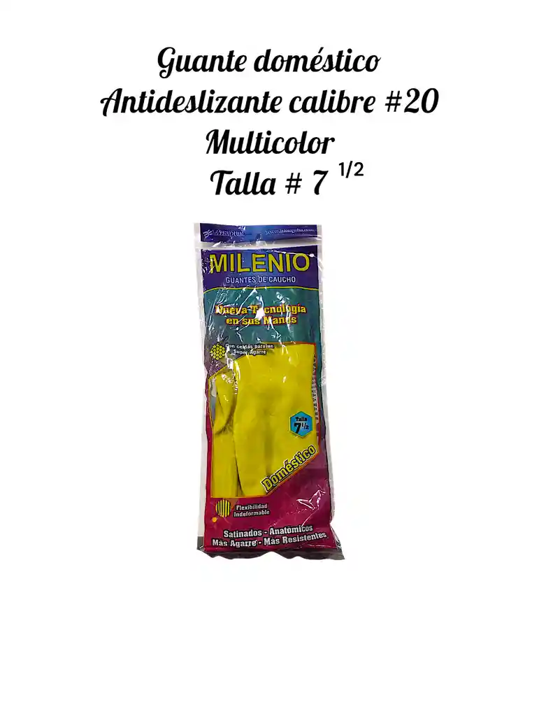 Guante Domestico Antideslizante Multicolor Talla 7 1/2