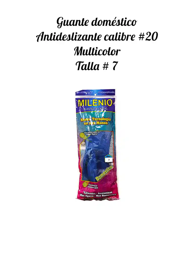 Guante Domestico Antideslizante Multicolor Talla 8