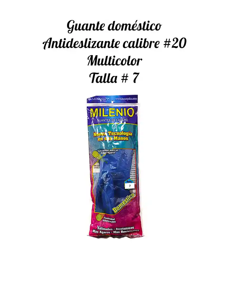 Guante Domestico Antideslizante Multicolor Talla 7