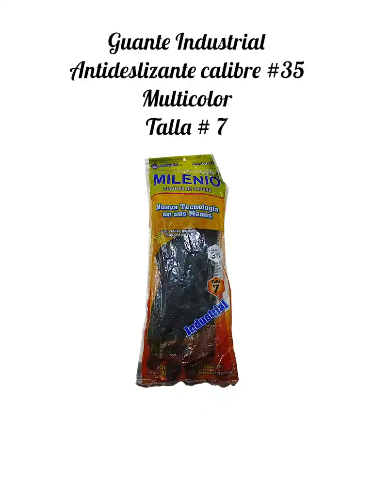 Guante Industrial Cl # 35, Antideslizante Talla 7