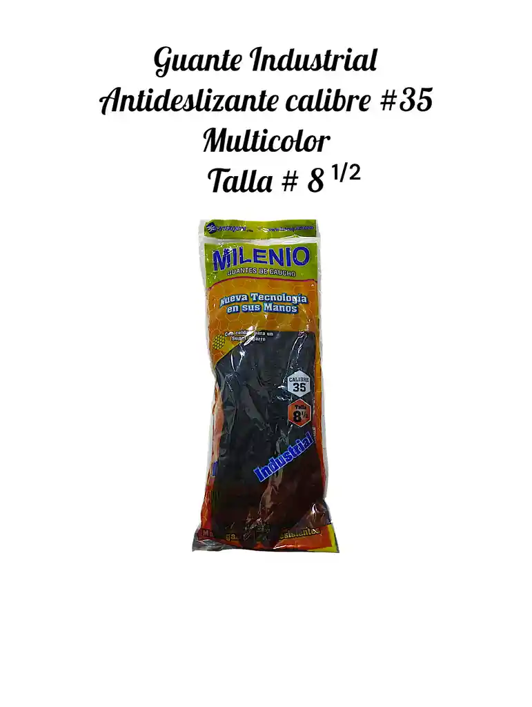 Guante Industrial Cl # 35, Antideslizante Talla 8 1/2