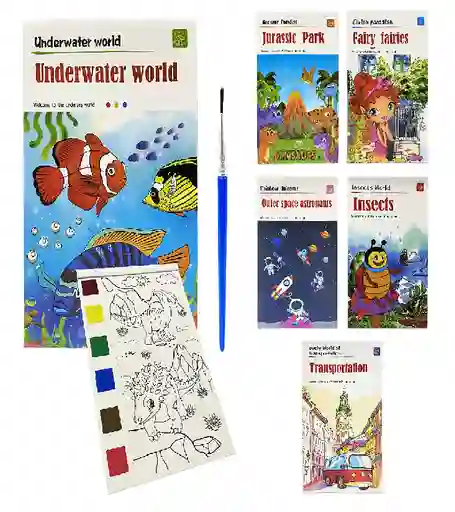 Libro Infantil Para Colorear Con Acuarela Y Pincel
