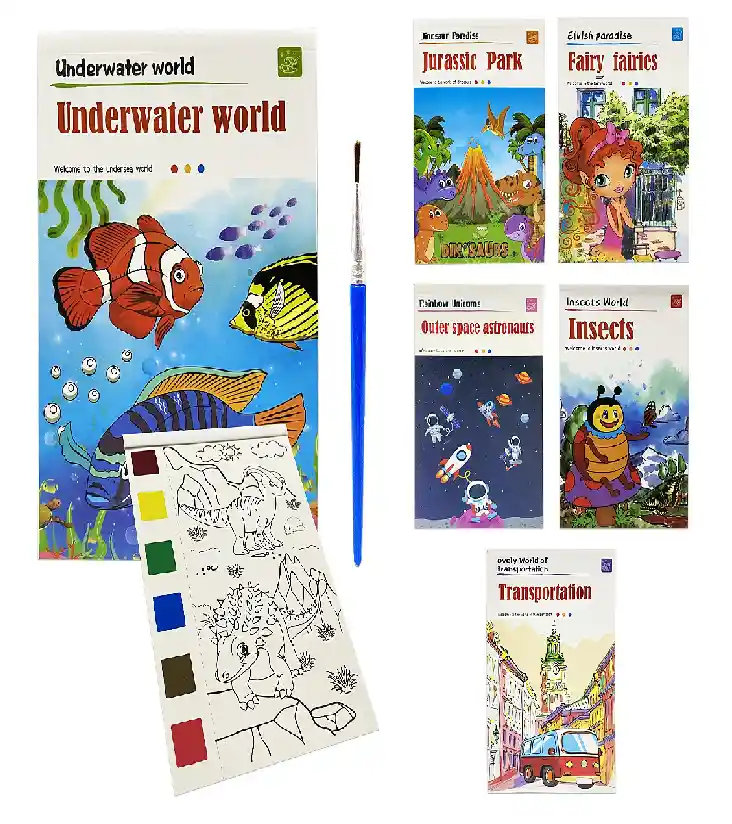 Libro Infantil Para Colorear Con Acuarela Y Pincel