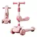 Patineta Scooter Musical 3 En 1 Luces Edicion Especial Niños Rosa