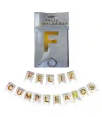 Festón Letrero Banderín Feliz Cumpleaños Metalizado / Glitter Letrero Banner Color Plateado