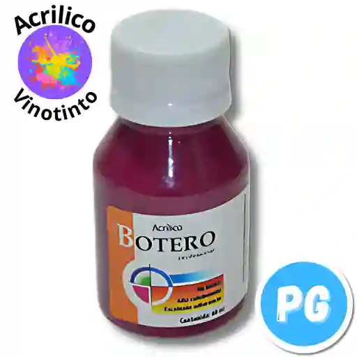 Tarro Pintura Acrilica Botero 60ml Vinotinto