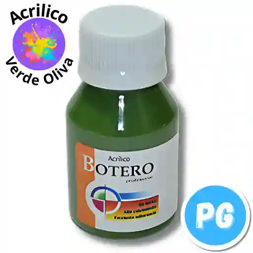 Tarro Pintura Acrilica Botero 60ml Verde Oliva