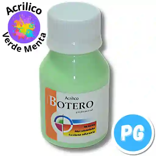 Tarro Pintura Acrilica Botero 60ml Verde Menta