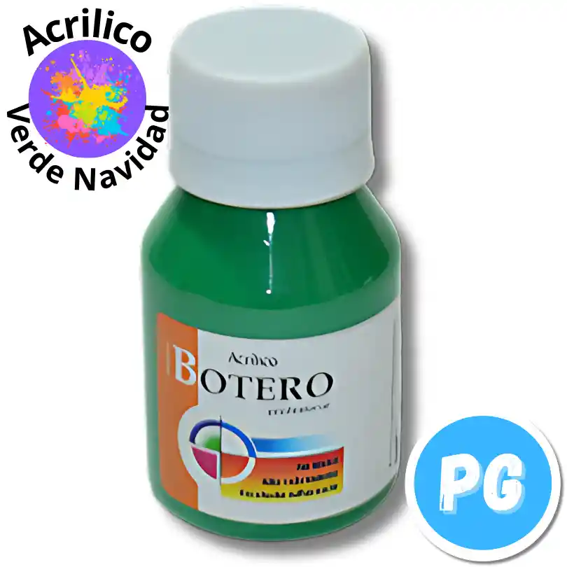 Tarro Pintura Acrilica Botero 60ml Verde Navidad