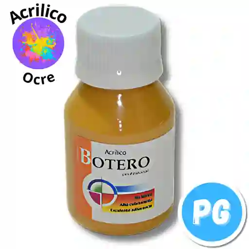 Tarro Pintura Acrilica Botero 60ml Ocre