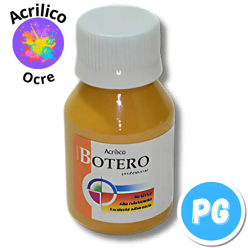 Tarro Pintura Acrilica Botero 60ml Ocre