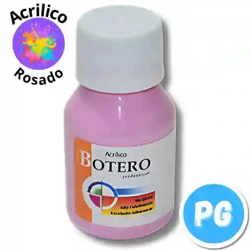 Tarro Pintura Acrilica Botero 60ml Rosado