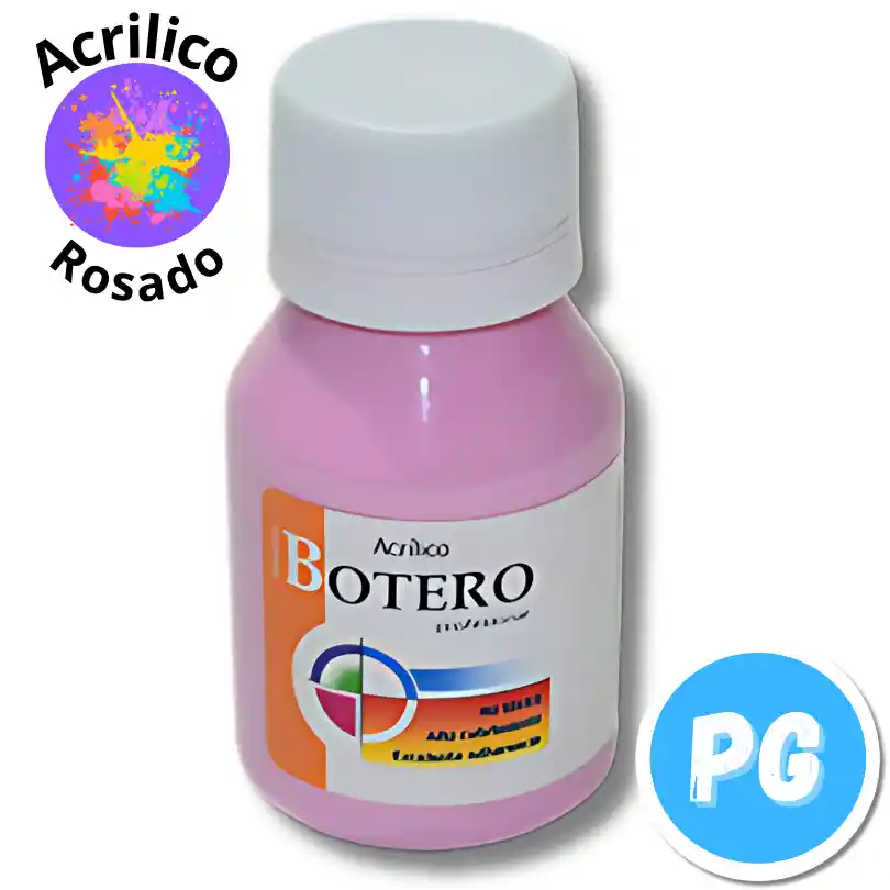 Tarro Pintura Acrilica Botero 60ml Rosado