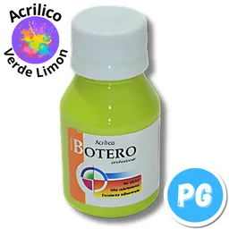 Tarro Pintura Acrilica Botero 60ml Verde Limon