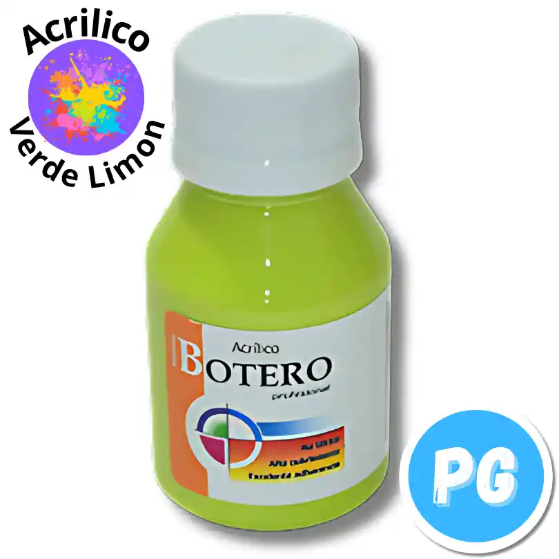 Tarro Pintura Acrilica Botero 60ml Verde Limon