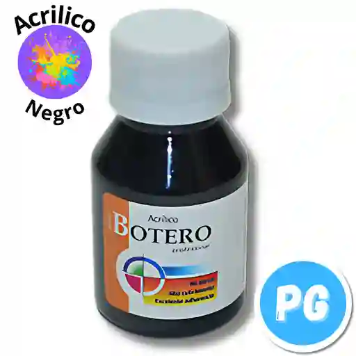 Tarro Pintura Acrilica Botero 60ml Negro