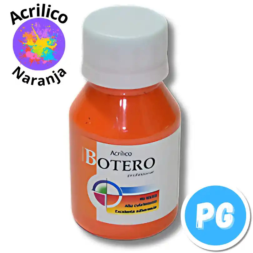 Tarro Pintura Acrilica Botero 60ml Naranja