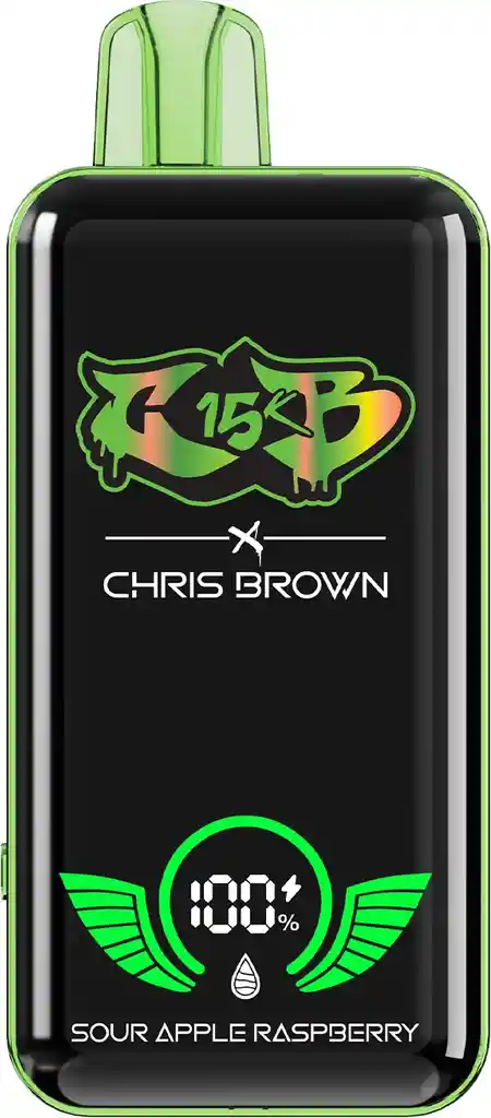 Vape Chris Brown 15.000 Puffs - Sour Apple Raspberry