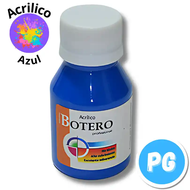 Tarro Pintura Acrilica Botero 60ml Azul