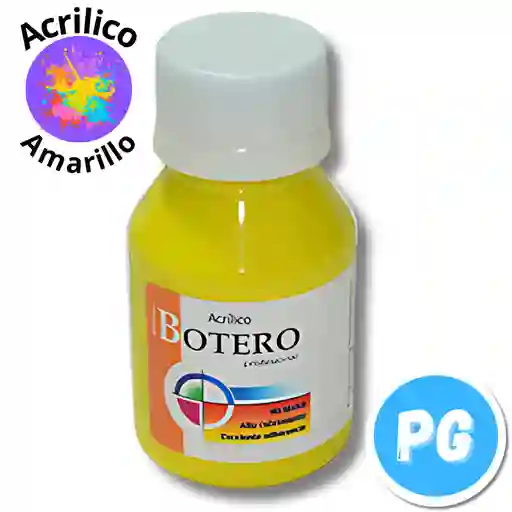 Tarro Pintura Acrilica Botero 60ml Amarillo