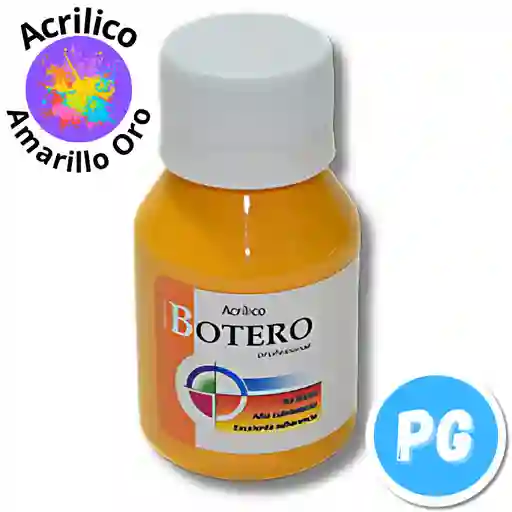 Tarro Pintura Acrilica Botero 60ml Amarillo Oro