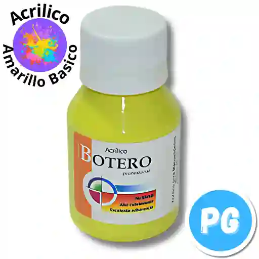 Tarro Pintura Acrilica Botero 60ml Amarillo Basico