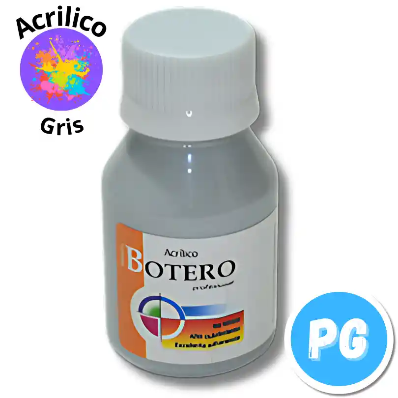 Tarro Pintura Acrilica Botero 60ml Gris