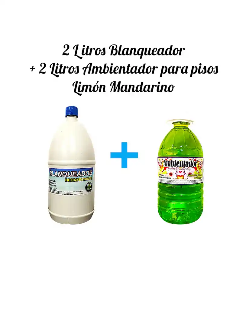 Combo Cloro X 2l + Ambientador Para Pisos X 2l Aroma Limon Mandarino