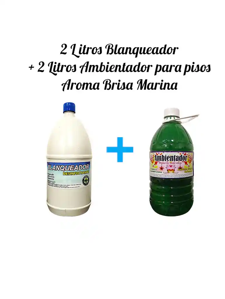Combo Cloro X 2l + Ambientador Para Pisos X 2l Aroma Brisa Marina