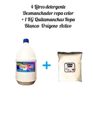 Combo Detergente Desmanchador Ropacolor X 4l Aroma Floral + Quitamanchas Ropa Blanca Oxigeno Activo X Kg