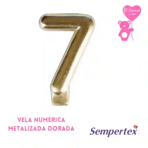 Vela Numero Dorado #7 Sempertex