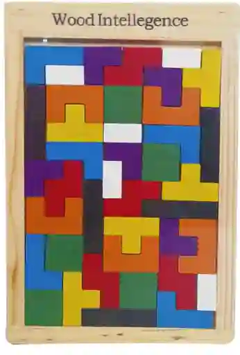 Juego De Tetrix De Madera, Juguete Didactico -18x28 Cm.