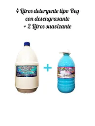 Combo Detergente Ropa Con Desengrasante Tipo Rey X 4l + Suavizante X 2l Aroma Floral