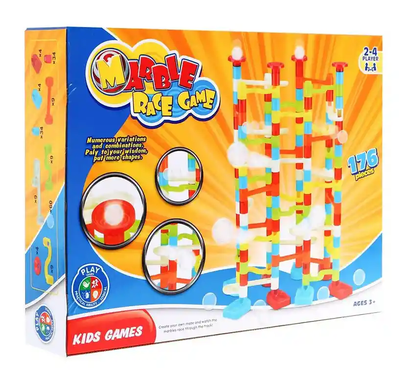 Juego Didáctico Circuito De Canicas 176 Piezas Para Niños