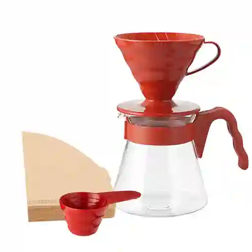 Hario Kit Dripper V60 Rojo Original